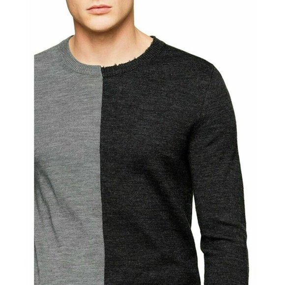 Zadig & Voltaire Jeremy Colorblock Grey Wool Sweater ( XL ) - Picture 4 of 9